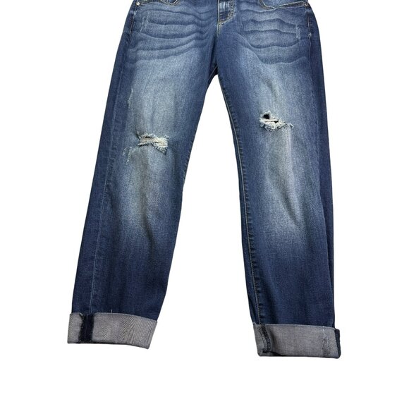 KanCan Destructed Cuffed Skinny Jeans Size 14 Distressed Destroyed Holes - Picture 3 of 8